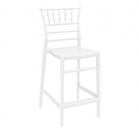 Chiavari 65 Σκαμπό Από Πολυκαρμπονικό Glossy White 47x51x103cm Σετ 4 Τεμαχίων