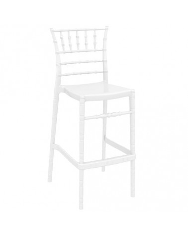 Chiavari 75 Σκαμπό Από Πολυκαρμπονικό Glossy White 48x52x113cm Σετ 4 Τεμαχίων