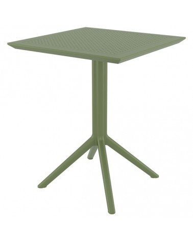 Sky 60 Τραπέζι Πολυπροπυλενίου Πτυσσόμενο Olive Green 60x60x74cm