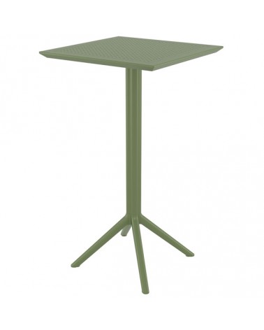 Sky Bar Τραπέζι PP Πτυσσόμενο Olive Green 60x60x108cm