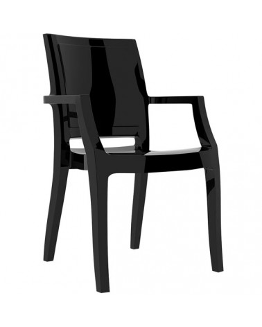 Arthur Πολυθρόνα Ακρυλική Glossy Black 56x60x91cm Σετ 4 Τεμαχίων