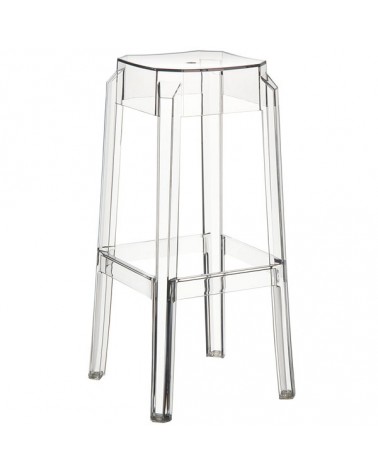 Fox 75 Σκαμπό Bar Clear Transparent Από Πολυκαρμπονικό 36x36x75cm