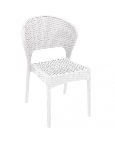 Daytona Καρέκλα Πολυπροπυλενίου White Τύπου Wicker 55x61x81cm