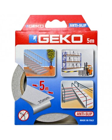 Geko Αντιολισθητική Ταινία Αυτοκόλλητη 25mm x 5m Λευκή (220/53)