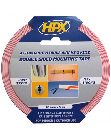 Ταινία Hpx Διπλής Όψης Αυτοκόλλητη 12mm x 5m