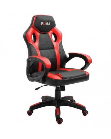 Puma Πολυθρόνα Γραφείου Gaming Μαύρο Κόκκινο PU 50x63x108-116cm