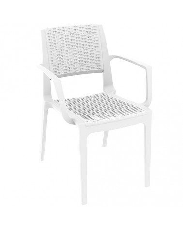 Capri Πολυθρόνα Πολυπροπυλενίου White 58x62x82cm Σετ 22 Τεμαχίων