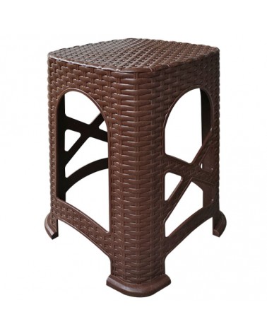 Πλαστικό Σκαμπό Rattan Καφέ 36x36x45cm