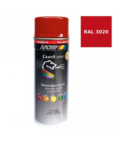 Χρώμα Spray Traffic Red Gloss Ral 3020 Ακρυλικής Βαφής Motip 400ml