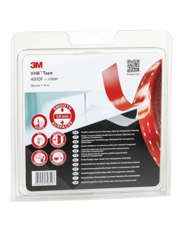 3M VHB Διάφανη Ταινία Διπλής Όψης 19mm x 11m