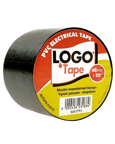 Logo Tape Μονωτική Tαινία Μαύρη 48mmx20m