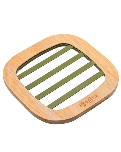 Βάση Μαγειρικού Σκεύους Bamboo Essentials Μεταλλική Λαδί 17x17x1cm