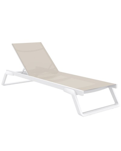 Tropic Ξαπλώστρα Πολυπροπυλενίου Taupe White 210x72x31cm