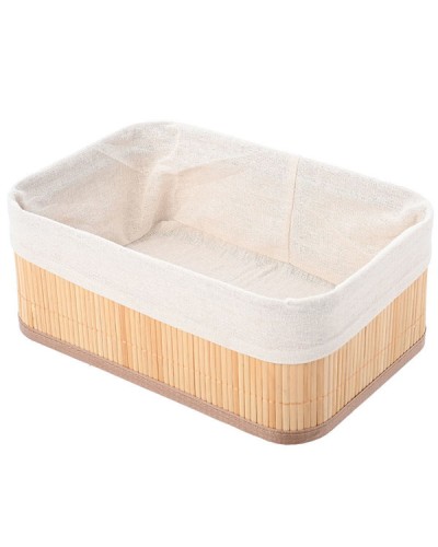 Καλάθι Οργάνωσης Bamboo Essentials 30x20cm Mε Επένδυση