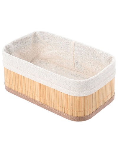 Καλάθι Οργάνωσης Bamboo Essentials 24.5x10cm Mε Επένδυση