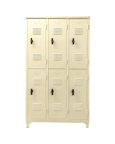 Φοριαμός Locker Γαλβανιζέ 6 Θέσεων Μπεζ 200x100x40cm