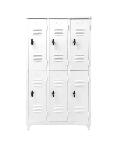 Φοριαμός Locker Γαλβανιζέ 6 Θέσεων Λευκό 200x100x40cm