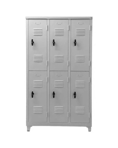 Φοριαμός Locker Γαλβανιζέ 6 Θέσεων Γκρι 200x100x40cm