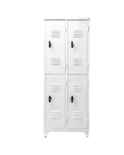 Φοριαμός Locker Γαλβανιζέ 4 Θέσεων Λευκό 200x68x40cm