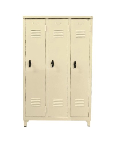 Φοριαμός Locker Γαλβανιζέ 3 Θέσεων Μπεζ 170x100x40cm