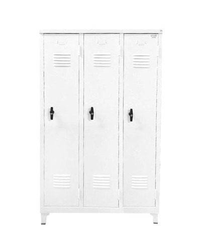 Φοριαμός Locker Γαλβανιζέ 3 Θέσεων Λευκό 170x100x40cm