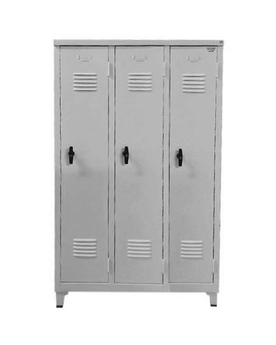 Φοριαμός Locker Γαλβανιζέ 3 Θέσεων Γκρι 170x100x40cm