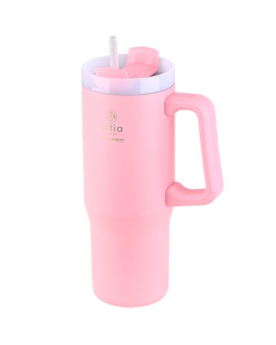 Θερμός Straw Tumbler XL Save The Aegean 900ml Blossom Rose